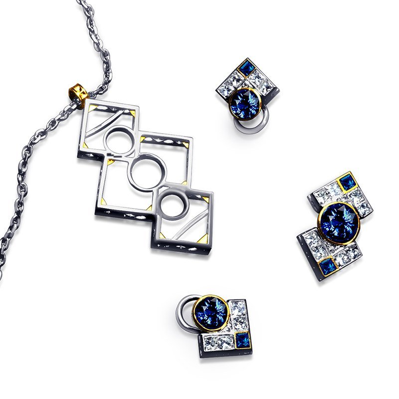 bow-tie-sapphire-diamond-set-clip-earrings-brooch-pin